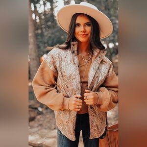 Umgee Paisley Jacket with Tan Accents